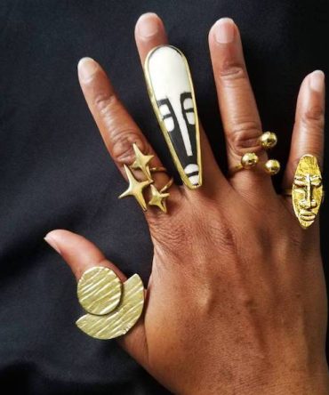 African Brass Rings Set